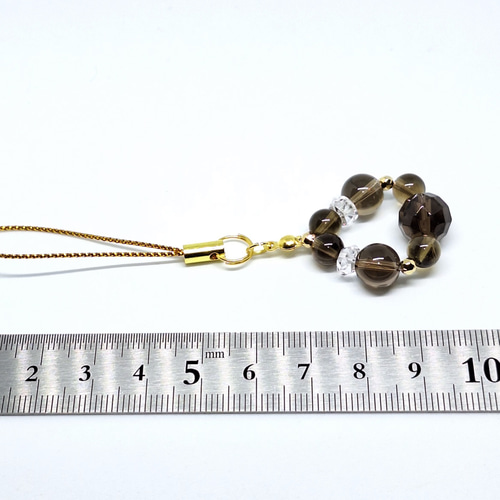 天然石＊スモーキークォーツ＊ストラップ＊キーホルダー