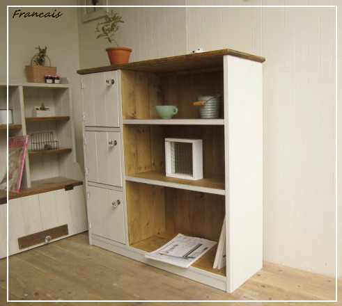 サイズデザインオーダー可！2引出2観音扉キャビネット○ナチュラル