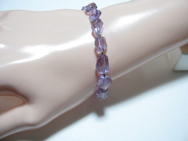 14KGF*ライトカラーアメジスト（AAA-タンブルカット）のブレスレット