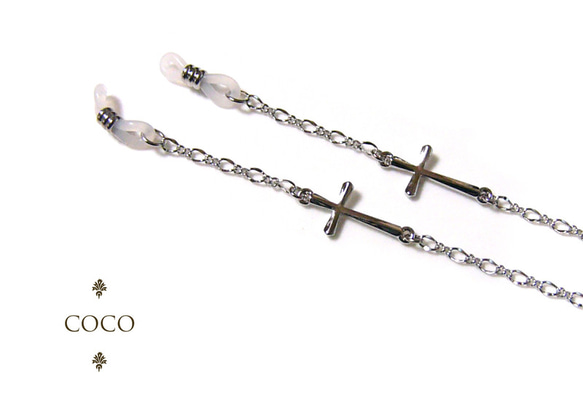 クロスの付いたメガネチェーン（シルバー） メガネ COCO 通販 17866197