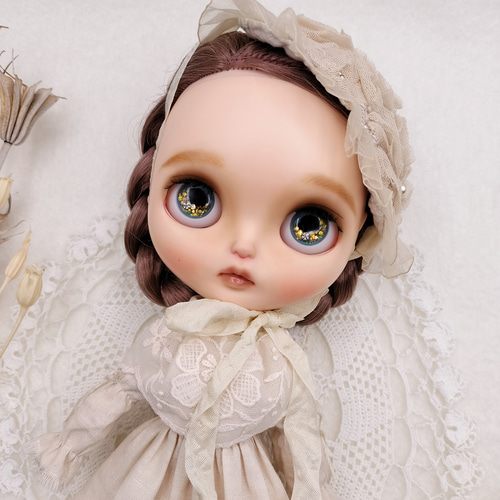 ブライス アウトフィット ヘッドドレス 紅茶染めワンピース 他3点