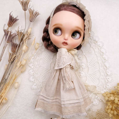 216※レースふんわり白のドレス ※ブライスアウトフィット※1/6ドール 216※レースふんわり白のドレス ※ブライスアウトフィット※1/6ドール