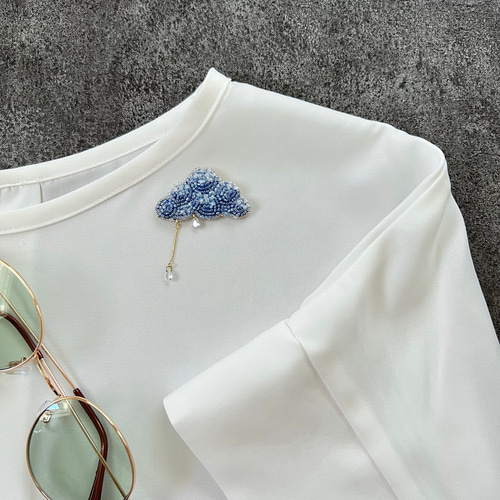 雲のブローチ オートクチュール刺繍 ブローチ La mienne 通販 17866558