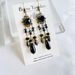 青 アパタイト ラピスラズリ 天然石 ピアス・イヤリング 14KGF