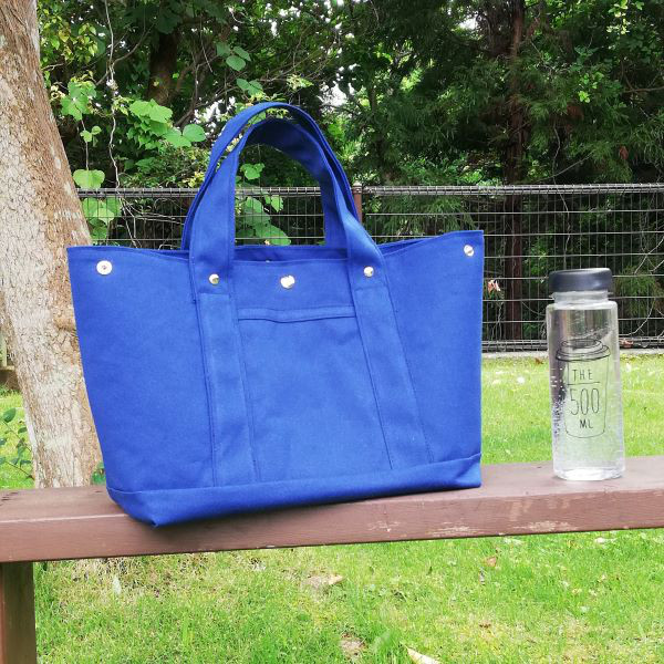 11号帆布のシンプルトートバッグ　倉敷帆布　ネイビー