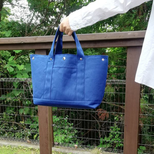 11号帆布のシンプルトートバッグ 倉敷帆布 ネイビー トートバッグ