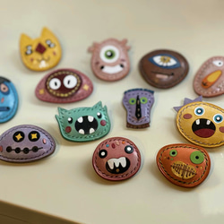 本革パン　ブローチ　6種セット　ハンドメイド 0f6aff063f1a734f923aa89ca5cd57