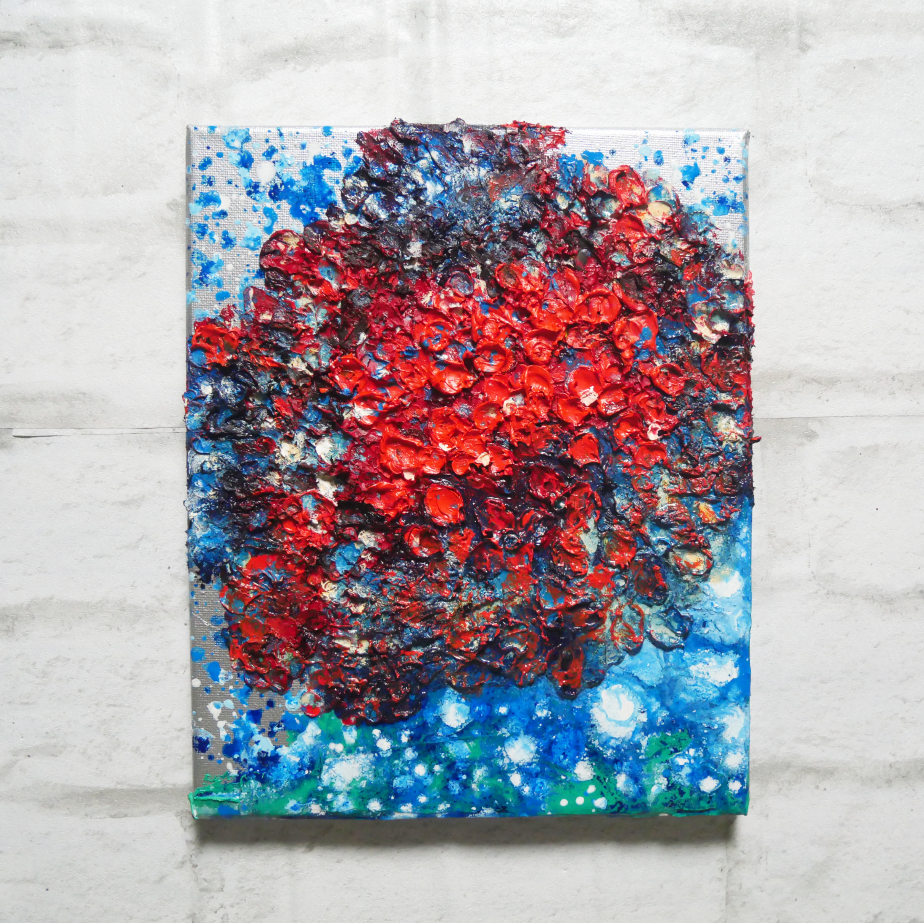 【梅雨に咲くアナベル】 絵画 油彩 油絵 油彩画 絵