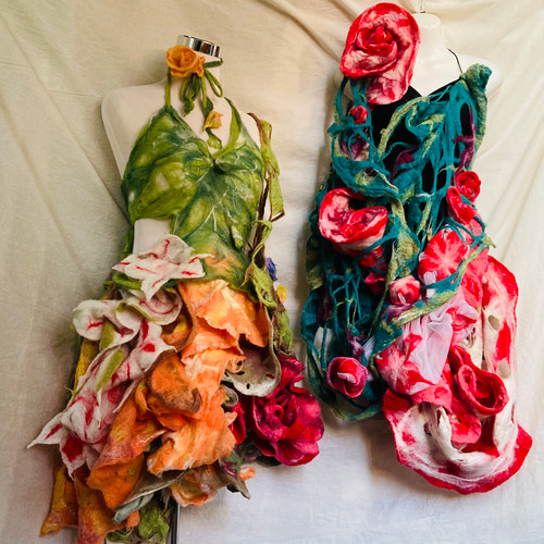 予約注文・オーダーメイド商品 ～ 羊毛フェルトの花の世界の手作り服