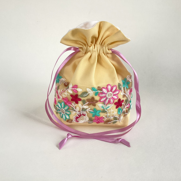 綺麗＊*インド刺繍リボン ミニ巾着ポーチ＊ 巾着袋 MICHEL 通販