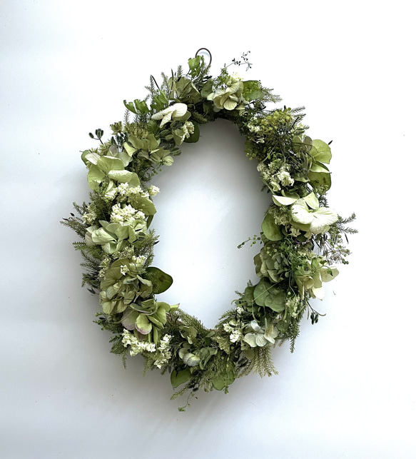 ドライフラワーのオーバルリース　春待ちリース　大きめ　【20250102】 ドライフラワーのオーバルリース春待ちリース大きめ【20250102】