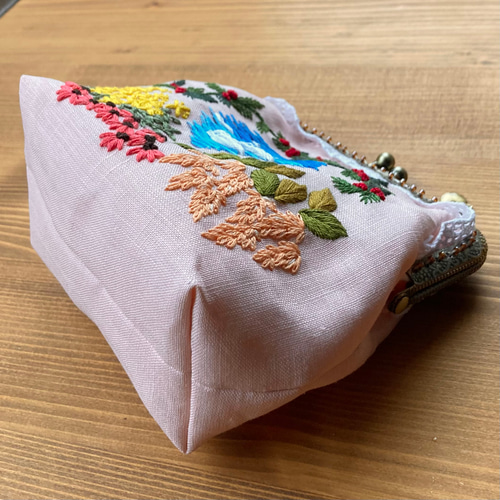 空と花の刺繍がま口ポーチ がま口 あきのかぜ 通販 17867256 空と花の刺繍がま口ポーチ がま口 あきのかぜ 通販 17867256