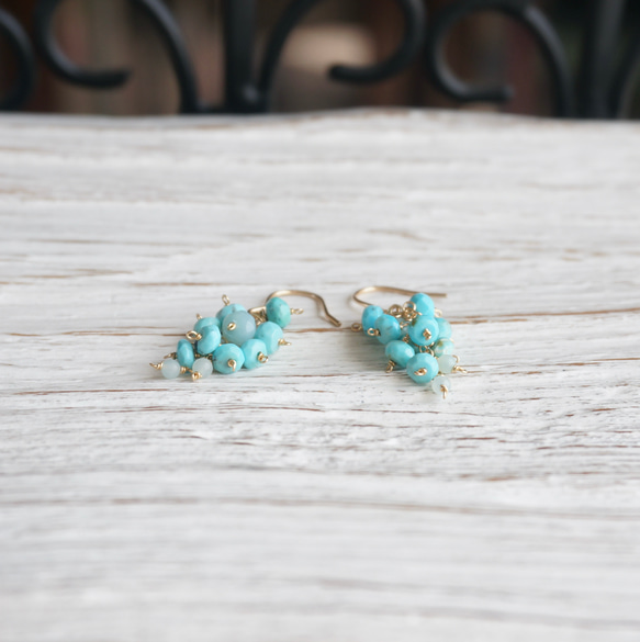 ターコイズとアベンチュリンのふさピアス PE-16        Ω 人気・おすすめ｜売れ筋商品・話題商品におすすめ 品質チェック済み 安心配送 国内在庫あり・安心サポート付き