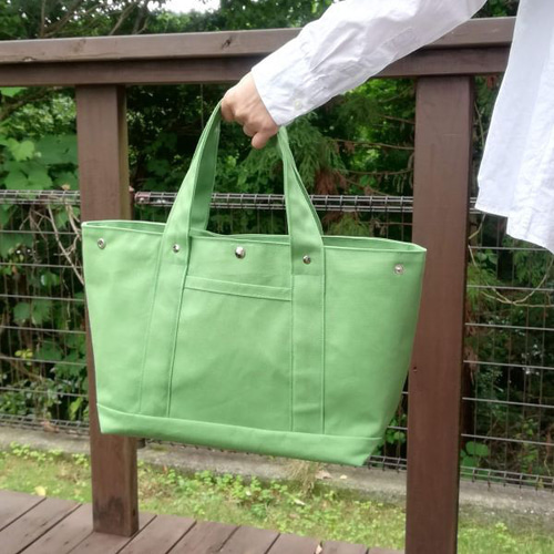 11号帆布のシンプルトートバッグ 倉敷帆布 モスグリーン 訳あり トート