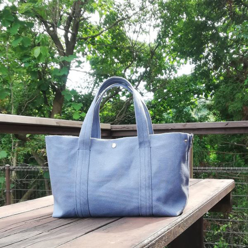 ブルーグレートートバッグ ファッションレター Fashion Letter キャンバストートバッグ A4