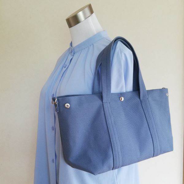 8号帆布のシンプルトートバッグ　倉敷帆布　スカイグレー