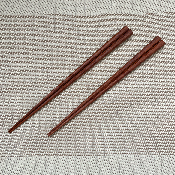 花梨 虎杢 夫婦箸 手作り 36 箸・箸置き けんけん 次回発送2/11 通販 