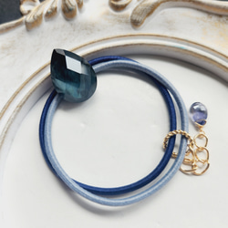 一点物】雫 ラブラドライト の ベアゴム ✩.*˚天然石×ヘアゴム