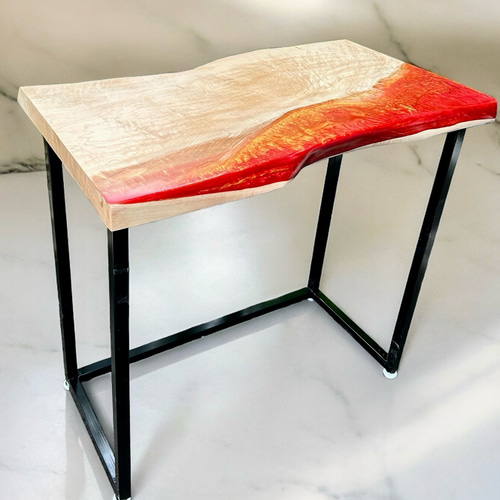 カエデの一枚板レジンテーブル・デスク CN5 サイドテーブル 金井工房