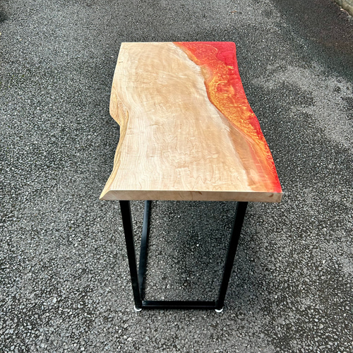 カエデの一枚板レジンテーブル・デスク CN5 サイドテーブル 金井工房