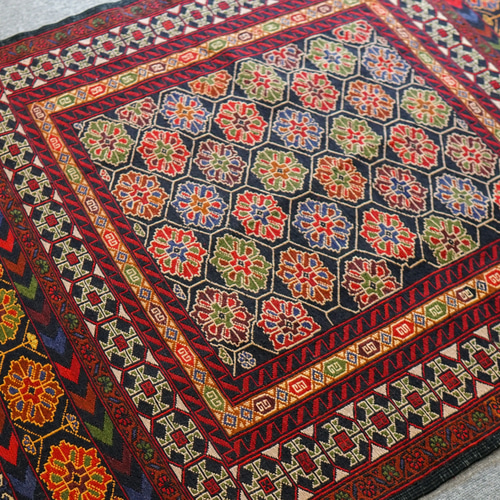 138×89cm 【ペルシャ手織りキリム シルジャン産 ソマック織り