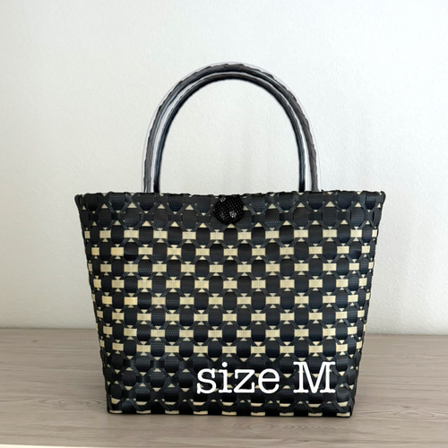 プラカゴ ツートン Mサイズ アウトドアにも エコバッグ かごバック