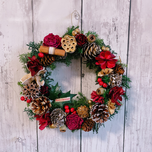 クリスマスリース no.11 直径20cm プリザーブドフラワー MUM FLOWERS