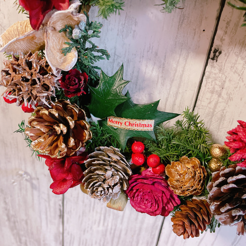 クリスマスリース no.11 直径20cm プリザーブドフラワー MUM FLOWERS