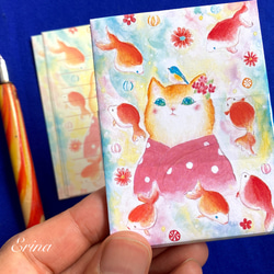 夢見る猫さんの幻想的なレターセット☆オプションでミニレターセット選べます 7枚目の画像
