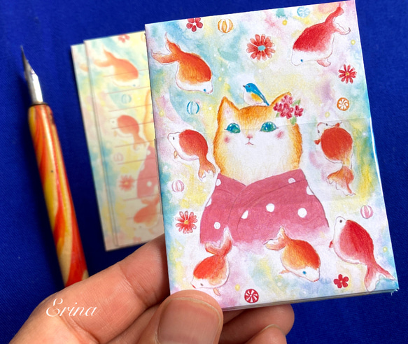 夢見る猫さんの幻想的なレターセット☆オプションでミニレターセット選べます 7枚目の画像