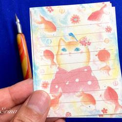 夢見る猫さんの幻想的なレターセット☆オプションでミニレターセット選べます 8枚目の画像