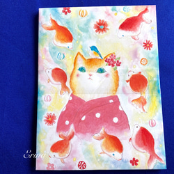夢見る猫さんの幻想的なレターセット☆オプションでミニレターセット選べます 2枚目の画像