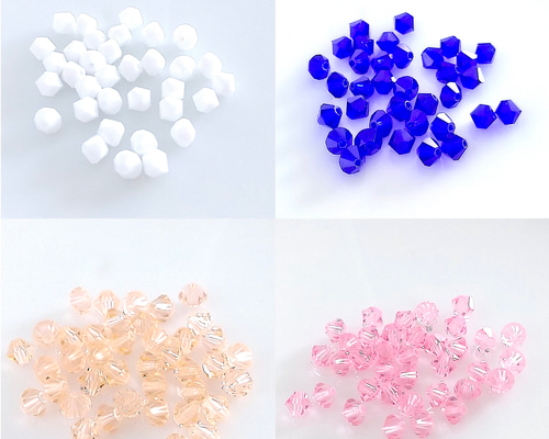 スワロフスキー4mm 50個 #5301 ソロバン ビジュー・クリスタル M*Blue