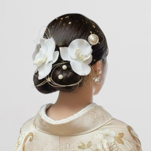 成人式 胡蝶蘭髪飾り 卒業式 結婚式 成人式髪飾り 卒業式髪飾り