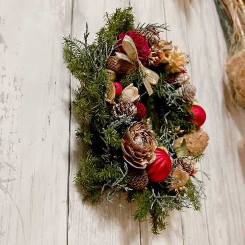 クリスマスリース no.14 直径20cm プリザーブドフラワー MUM FLOWERS