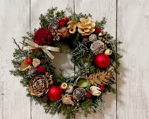 3.クリスマスリース クリスマスリース no.14 直径20cm プリザーブドフラワー MUM FLOWERS