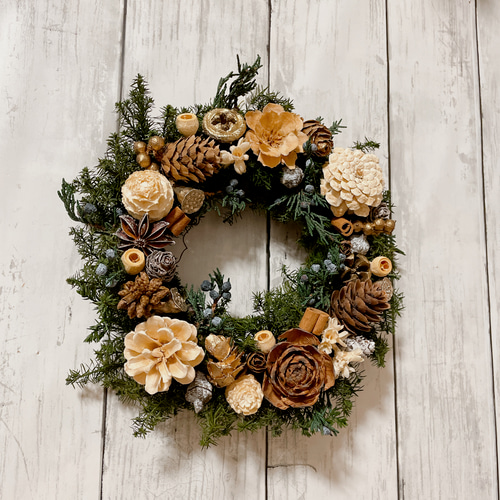 クリスマスリース233 クリスマスリース no.15 直径20cm プリザーブドフラワー MUM FLOWERS