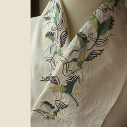 刺繍半襟：時の馬 5枚目の画像