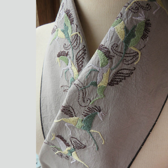 刺繍半襟：時の馬 2枚目の画像