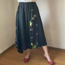 着物リメイク　レディースサルエルパンツ　綿絹紬 着物リメイク レディースサルエルパンツ 綿絹紬