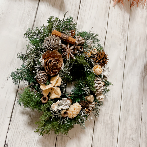 クリスマスリース no.17 直径20cm プリザーブドフラワー MUM FLOWERS