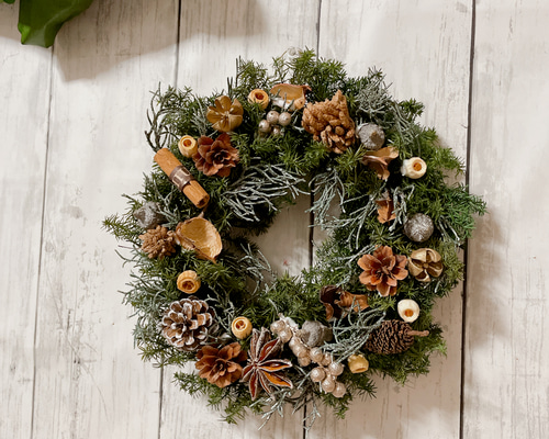 クリスマスリース no.18 直径20cm プリザーブドフラワー MUM FLOWERS