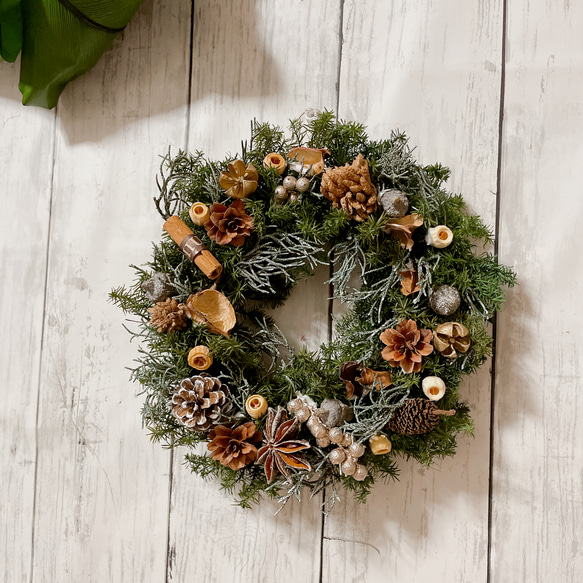 クリスマスリース クリスマスフルリールワイヤータイ／リース-2(W60×D25×H60(全長120