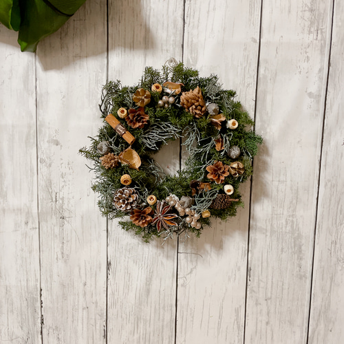 クリスマスリース no.18 直径20cm プリザーブドフラワー MUM FLOWERS