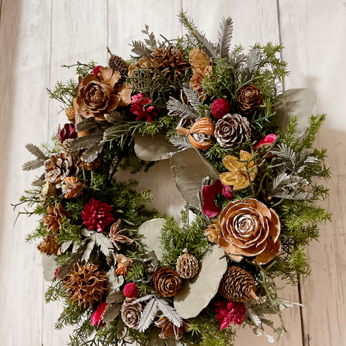 クリスマスリース 直径25cm プリザーブドフラワー MUM FLOWERS 通販