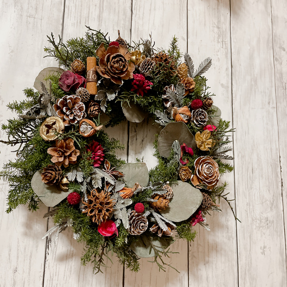 MUNSELL FLOWER クリスマスリース クリスマスリース 直径25cm プリザーブドフラワー MUM FLOWERS 通販