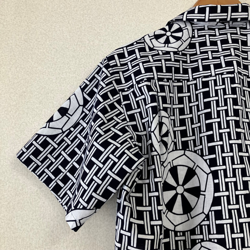 メンズシャツ 浴衣反物より作製 L【お持ちの素材からもお仕立て致し