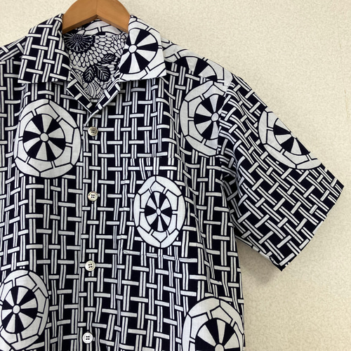 メンズシャツ 浴衣反物より作製 L【お持ちの素材からもお仕立て致し