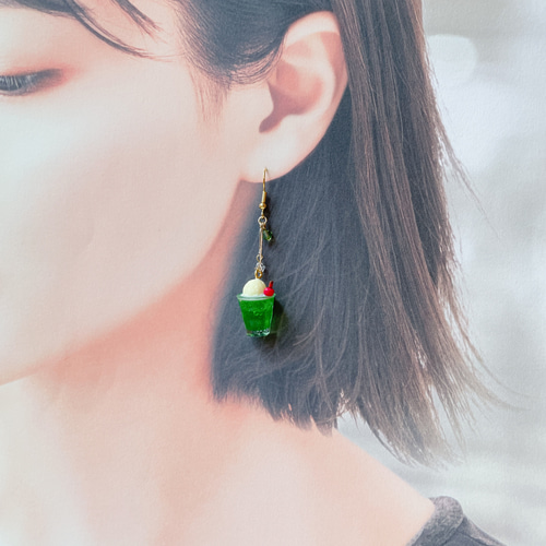 リニューアル】メロンソーダとホットケーキのピアス イヤリング ピアス