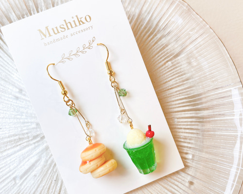 Rebecca ハンドメイド ピアス ホットケーキ　液体アクセサリー 59e7dd1bbce71177ba59ed17f483e9